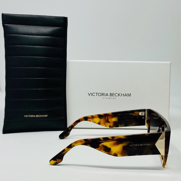 NEW Victoria Beckham VB651S 232 WomenSunglasses Dark Havana Square Authentic - Picture 3 of 4